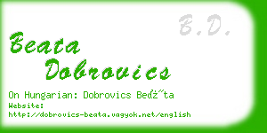 beata dobrovics business card